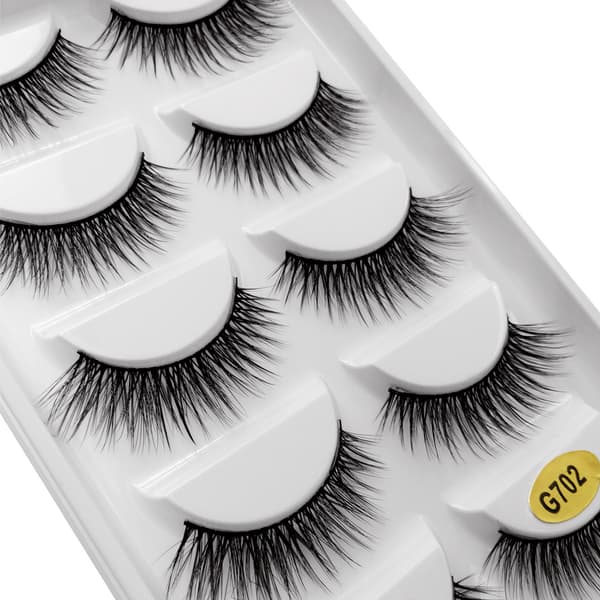 5 par falske øyevipper - 3D faux mink - G702