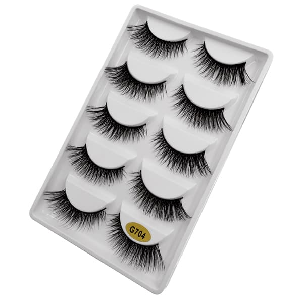 5 par falske øyevipper - 3D faux mink - G704