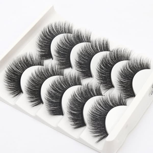 5 par falske øyevipper - 6D faux mink - G206