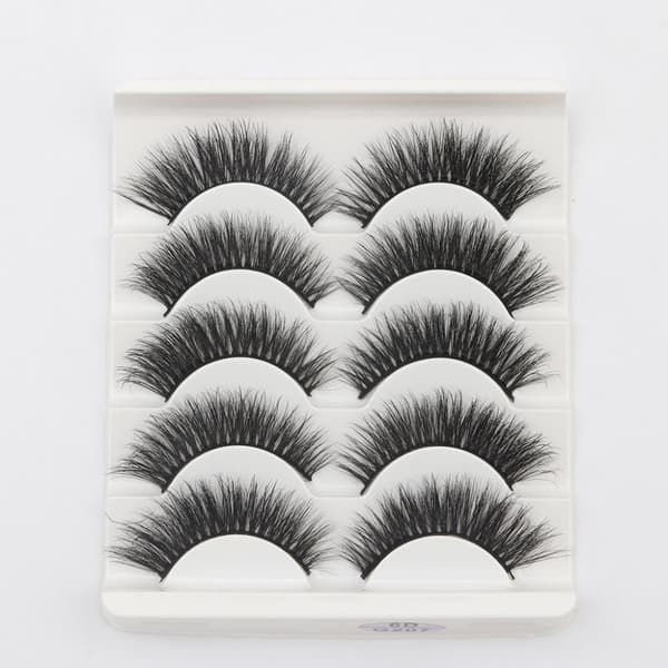 5 par falske øyevipper - 6D faux mink - G207