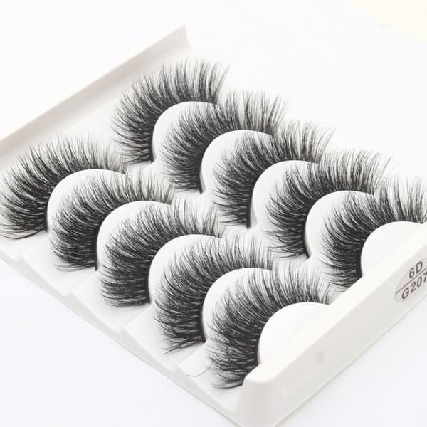 5 par falske øyevipper - 6D faux mink - G207