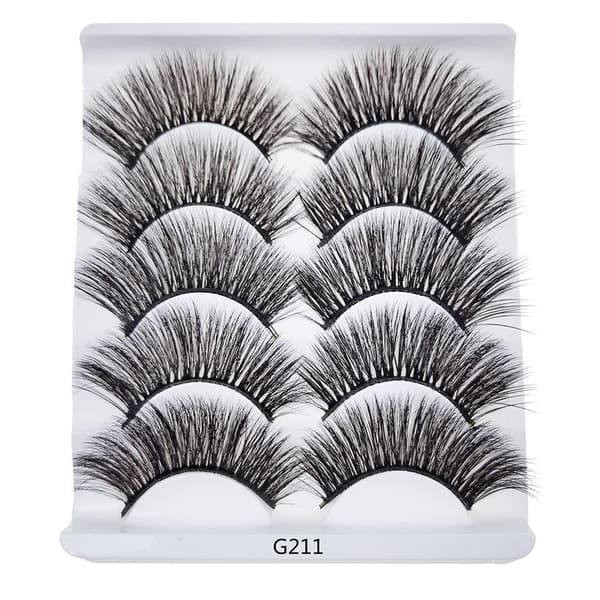 5 par falske øyevipper - 6D faux mink - G211