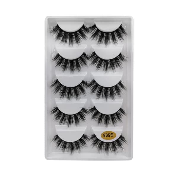 5 par falske øyevipper - 3D faux mink - G505