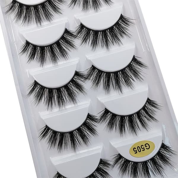5 par falske øyevipper - 3D faux mink - G505