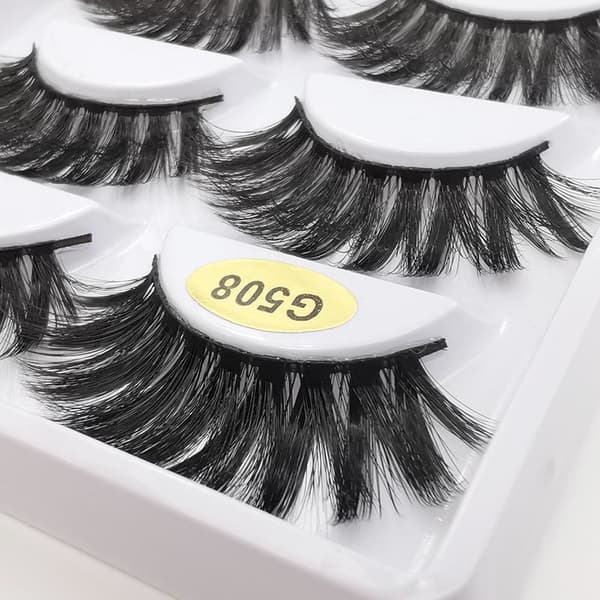 5 par falske øyevipper - 3D faux mink - G508