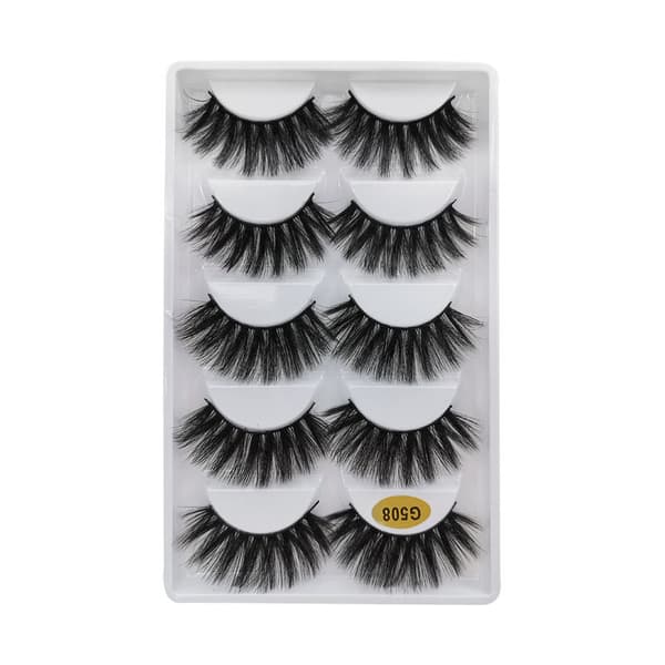 5 par falske øyevipper - 3D faux mink - G508