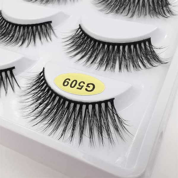 5 par falske øjenvipper - 3D faux mink - G509
