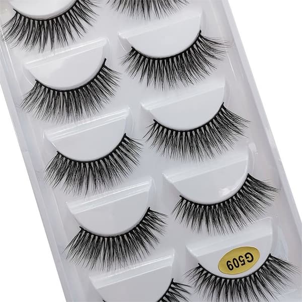 5 par falske øyevipper - 3D faux mink - G509