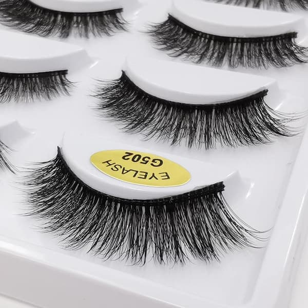 5 par falske øyevipper - 3D faux mink - G502