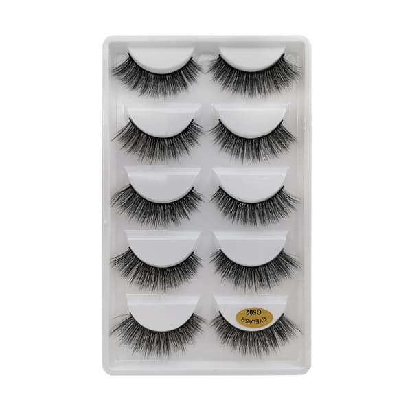 5 par falske øyevipper - 3D faux mink - G502