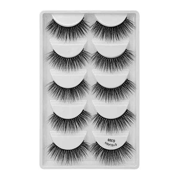 5 par falske øyevipper - 3D faux mink - G300