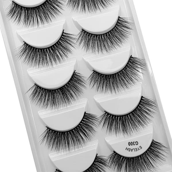 5 par falske øyevipper - 3D faux mink - G300