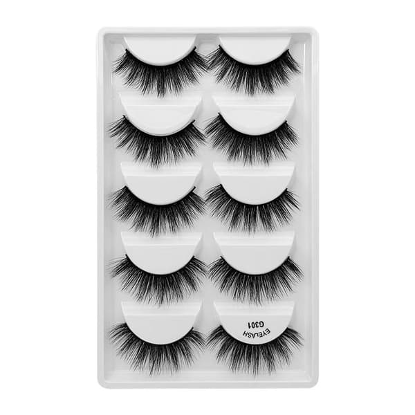 5 par falske øyevipper - 3D faux mink - G301