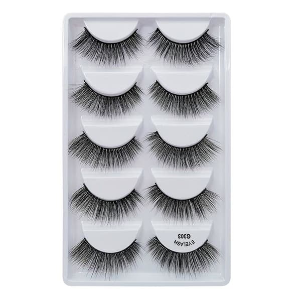 5 par falske øyevipper - 3D faux mink - G303