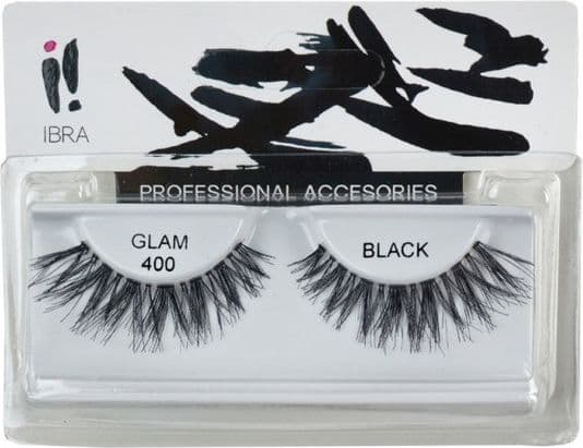 IBRA_Pair of false eyelashes on a strip Glam 400 Black