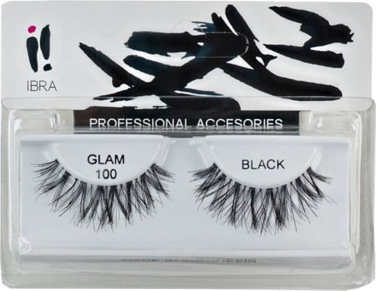 IBRA_Pair of false eyelashes on a strip Glam 100 Black