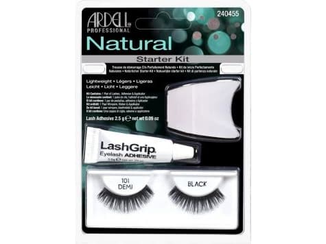 Ardell Natural Starter Kit Demi Black 101 (W) falske øyevipper + lim 2,5 g + applikator