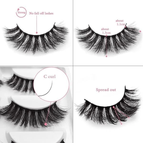 Irtoripset 5 para - 3D faux mink (G-800)