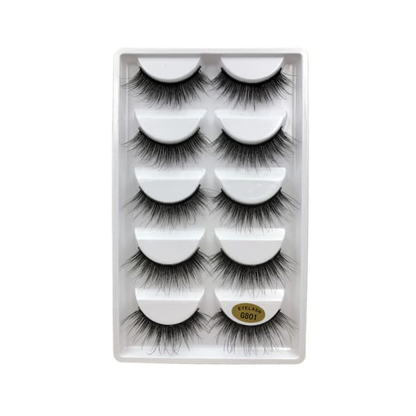 5-PACK Klassiska Lösögonfransar i Minkhår (3D)