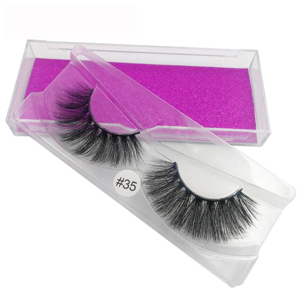 Lösögonfransar i äkta 3D-Minkhår (HotPink - Shadow)