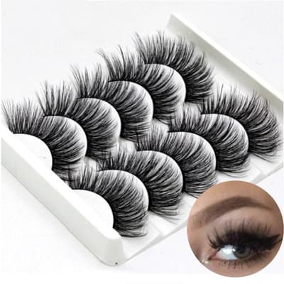 5-par falske øjenvipper - 3D faux mink (G-48)