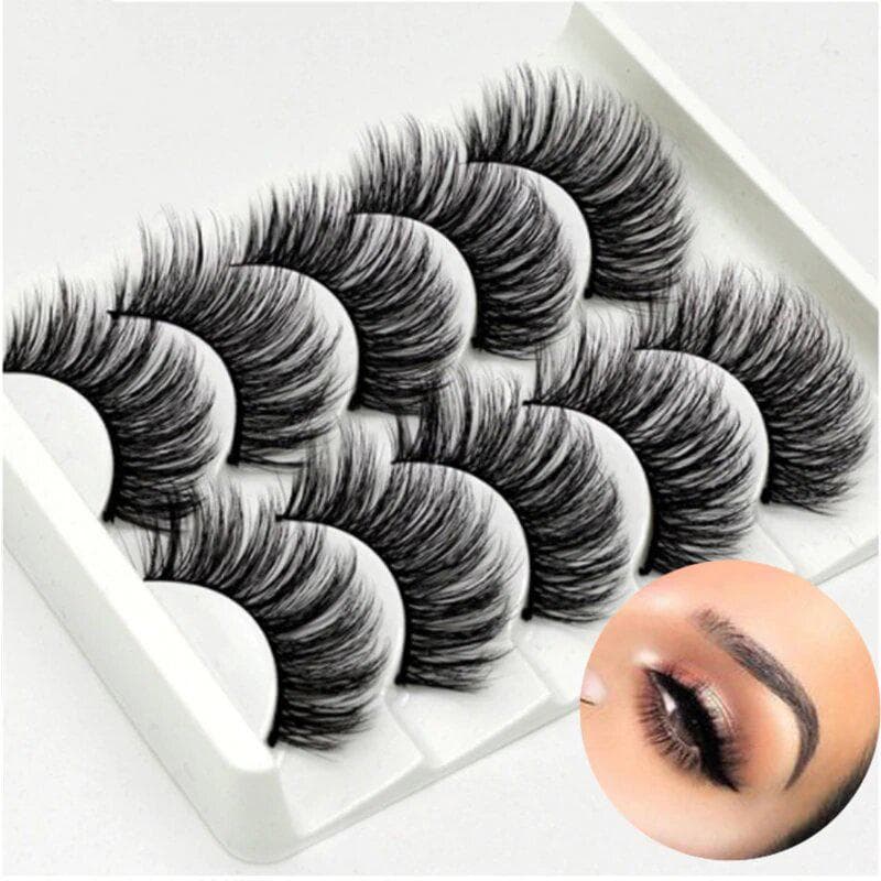 5-par lösögonfransar - 3D faux mink (G-51)