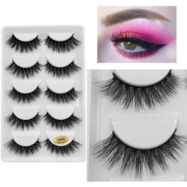 Irtoripset 5 para - 3D faux mink (G-600)