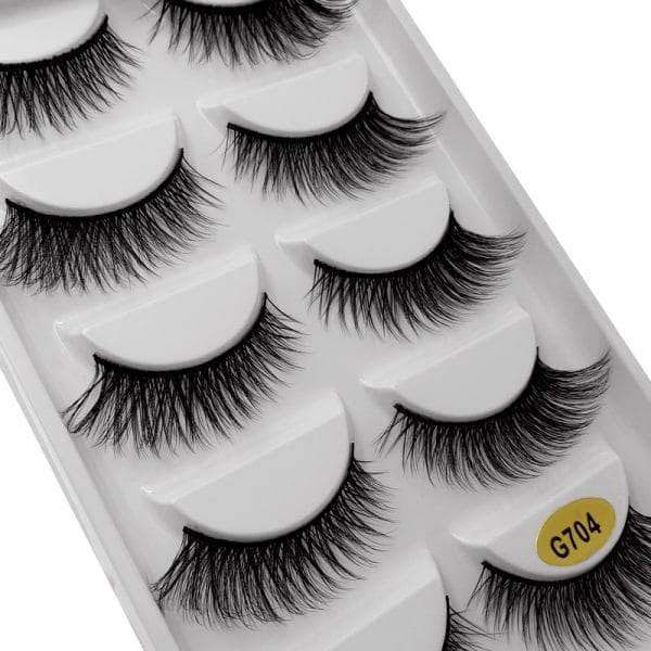 5-par lösögonfransar - 3D faux mink (G-704)