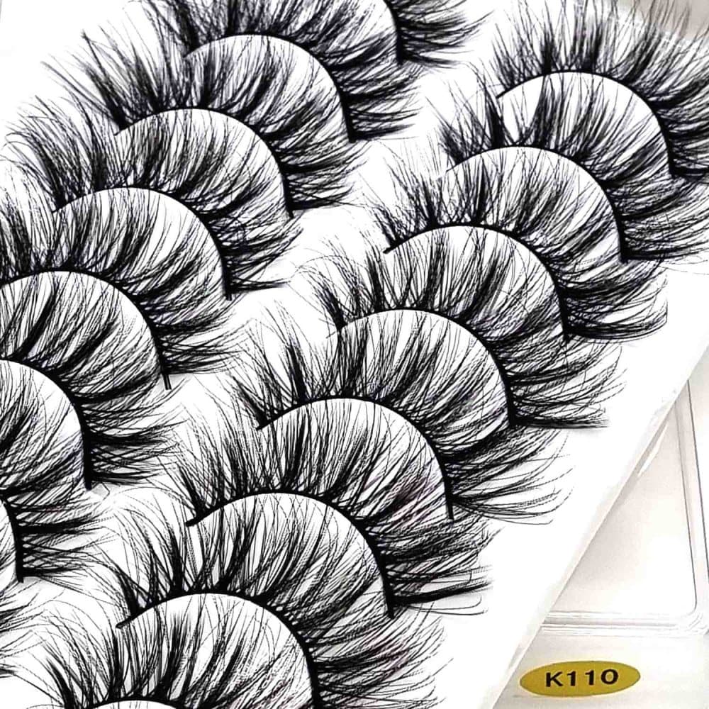 10-par lösögonfransar - 3D faux mink (K-110) + Gåva