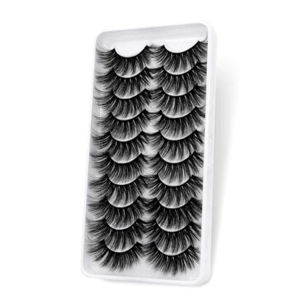 10-pair false eyelashes - 3D faux mink (3D-126) + Gift