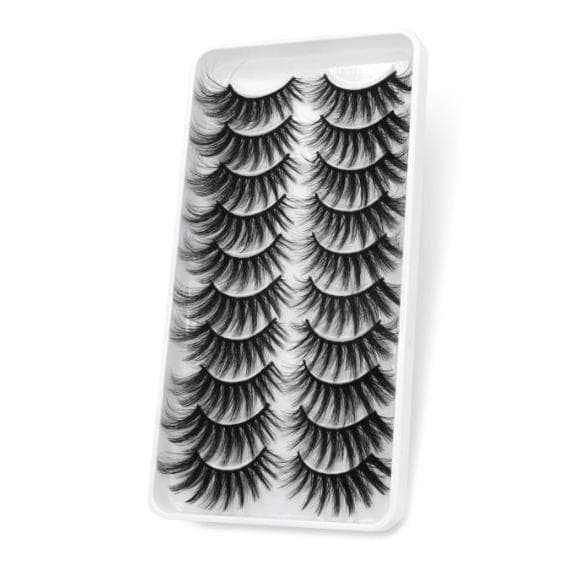 10-pair false eyelashes - 3D faux mink (3D-139) + Gift