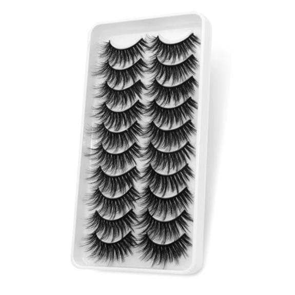 10-pair false eyelashes - 3D faux mink (3D-149) + Gift