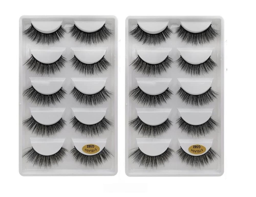 10-par lösögonfransar - 3D faux mink