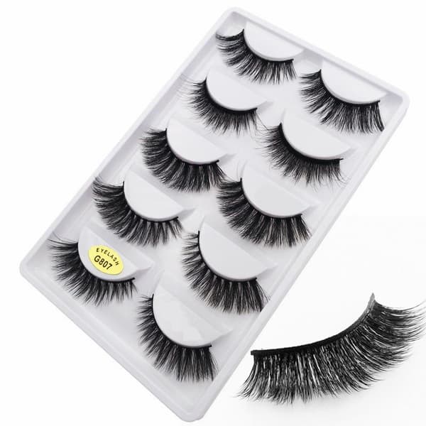 5 par falske øjenvipper - 3D faux mink - G807 - Falske øjenvipper