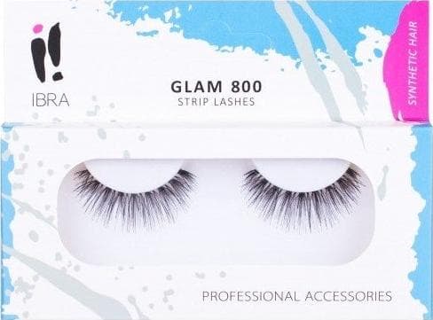 IBRA_Pair of false eyelashes on a strip Glam 800 Black