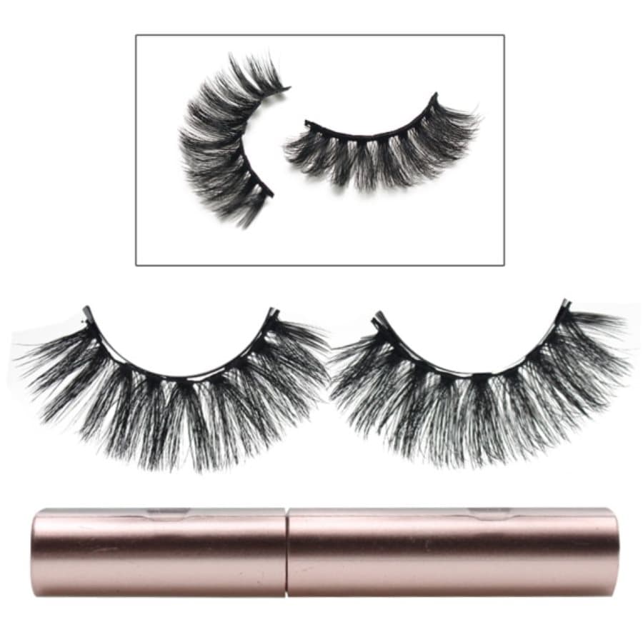1 PAR MINK 2TX magnetrika ögonfransar med magneter + eyeliner