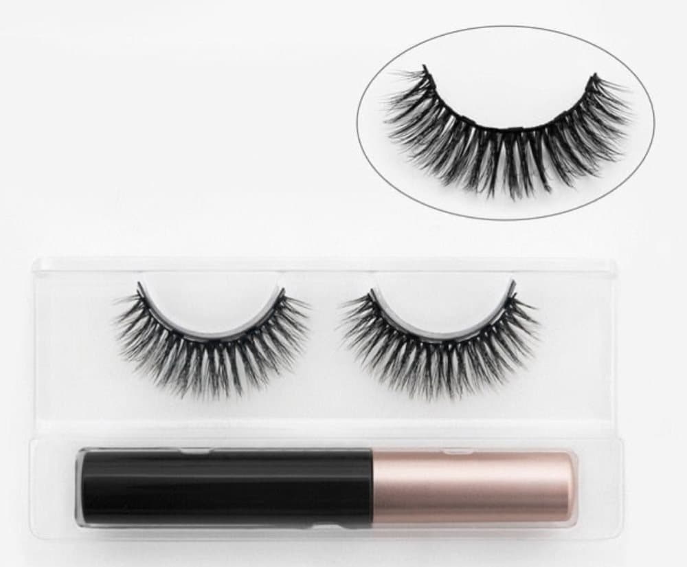 1 PAR MINK 35TT magnetrika ögonfransar med magneter + eyeliner