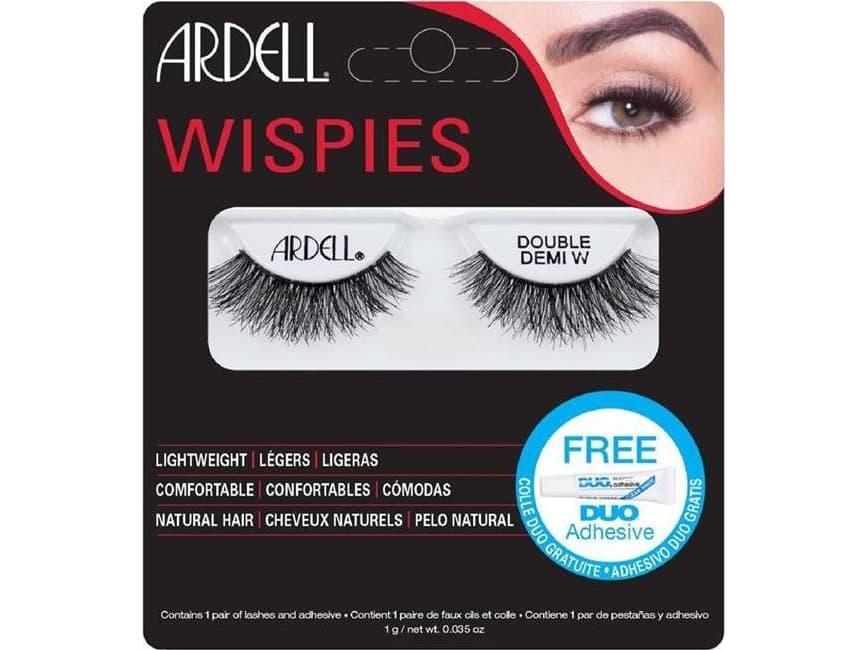 Ardell ARDELL_SET Wispies Double Demi W 1 pair of false eyelashes Black + Duo Adhesive eyelash glue 1g