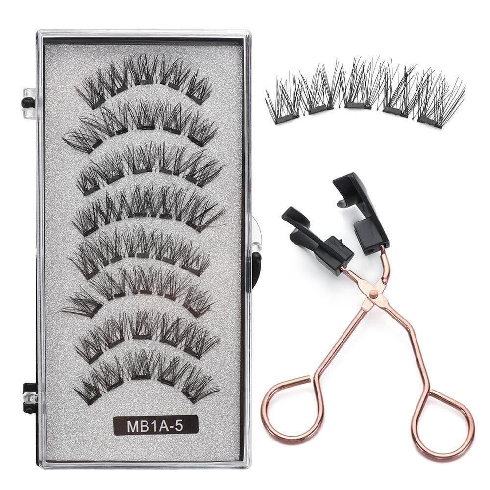 Magnetiska Ögonfransar med Fransböjare / Lösögonfransar - 4-Par