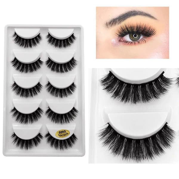 Irtoripset 5 para - 3D faux mink (G-600)