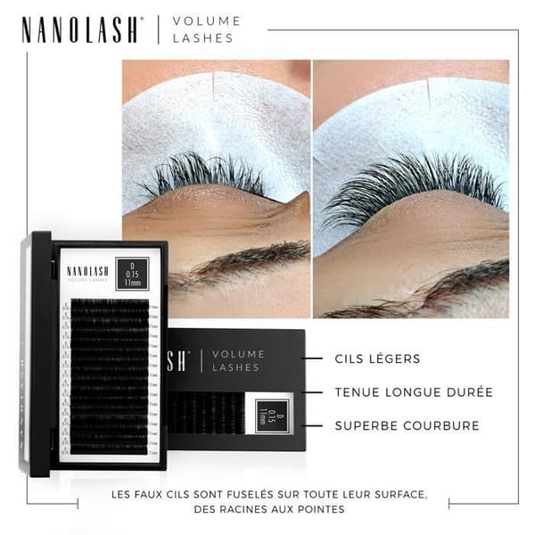 Nanolash volym ögonfransförlängning - lösögonfransar för professionell förlängning 0,05 C curl 6-13 mm mix