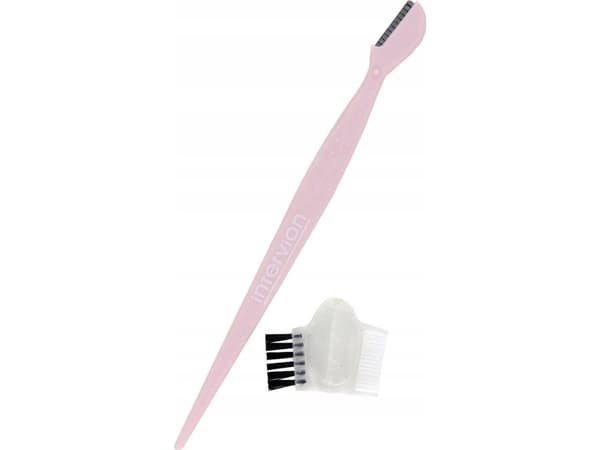 INTER-VION_Rose Collection eyebrow razor with cap and comb