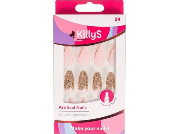 KILLYS_Artificial Nails artificial nails Daggers Golden 24pcs