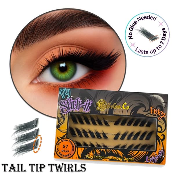 Stick-it Lashes Foxy Lösögonfransar för fransförlängning DIY Tail Tip Twirls