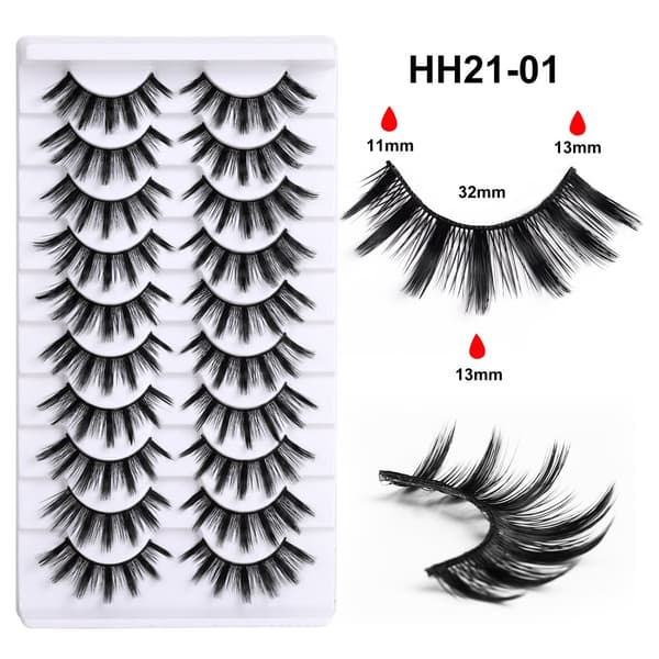INF HH21-01 3D Faux Mink fransar, 10 par