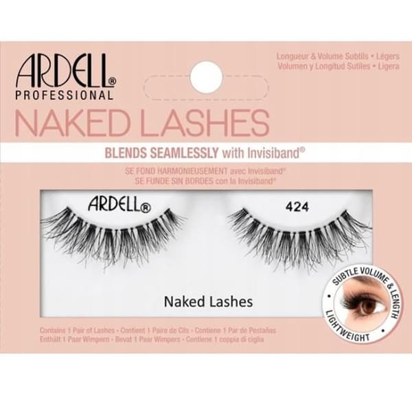 Faux fransar - Ardell - Naked Lashes 424 - Lyftande effekt - Återanvändbara - Svart