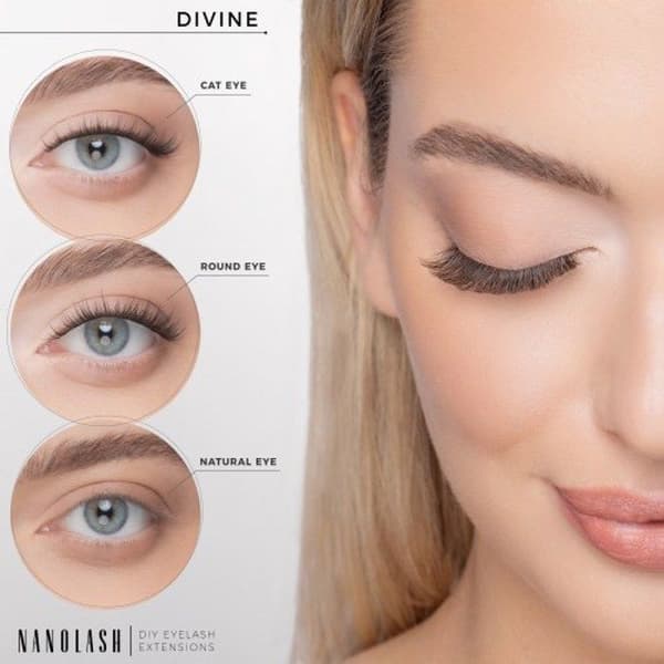 Startkit för klusterögonfransförlängning för att applicera själv hemma Nanolash DIVINE