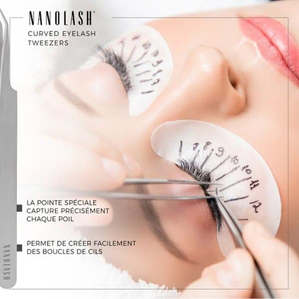 Nanolash Curved Eyelash Pincet - Professionell ögonfransförlängningspincett, lösögonfranspincett