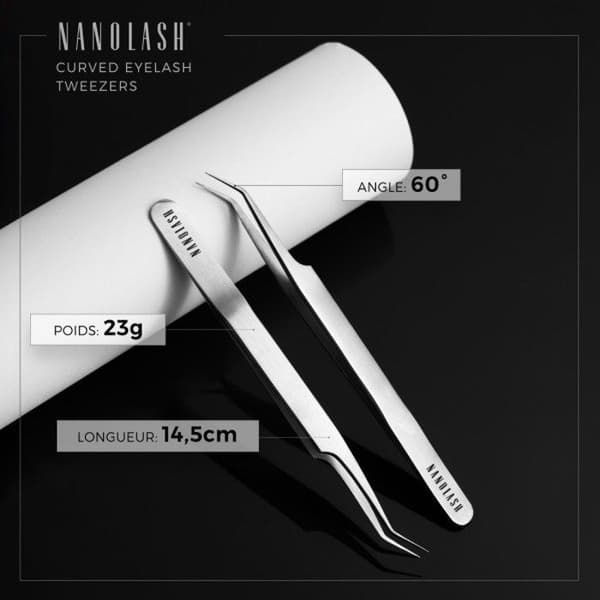 Nanolash Curved Eyelash Pincet - Professionell ögonfransförlängningspincett, lösögonfranspincett