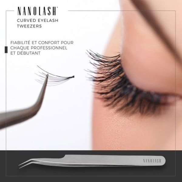 Nanolash Curved Eyelash Pincet - Professionell ögonfransförlängningspincett, lösögonfranspincett